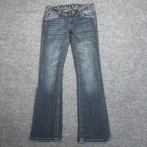 Y2K‎ Jeans Womens Size 7 Dark Med Wash Bootcut Grunge Western Low Rise